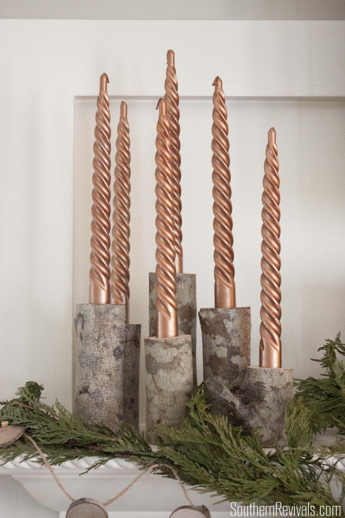 Birch Log Candle Stick Holders