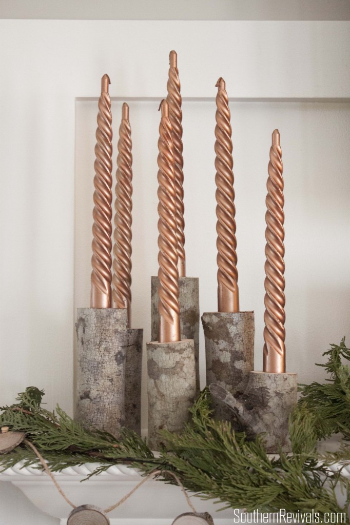 Birch Log Candle Stick Holders