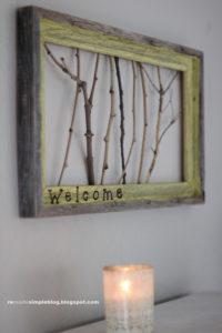 Framed Sticks Welcome Sign