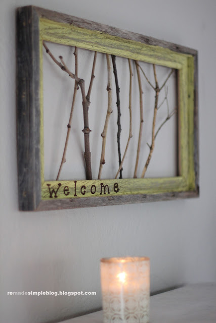 Framed Sticks Welcome Sign