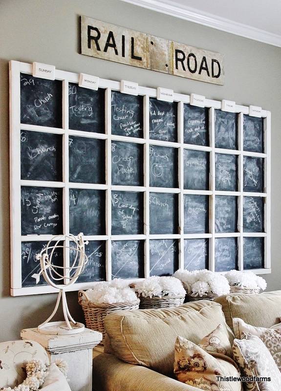 Old Window Repurposed into a Chalkboard Calendar