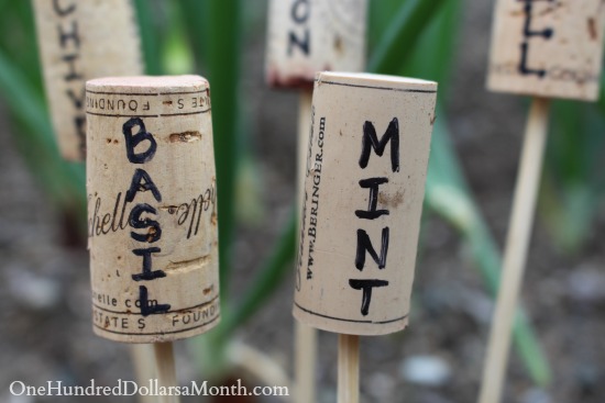 Wine cork garden markers
