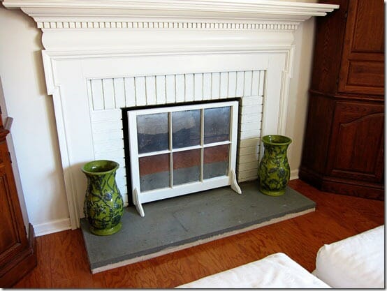 Old Window Fireplace Screen