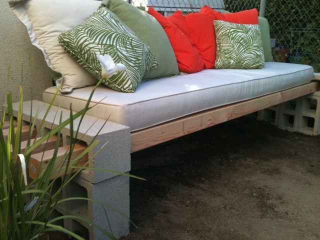 Cinder Block & Wood Bench