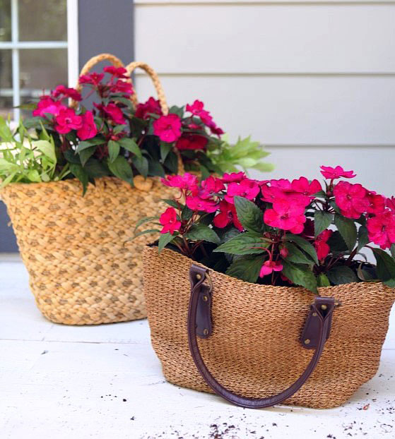 Purses and Totes Turned Planters