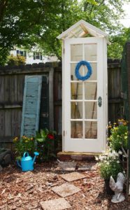 garden shed from old windows and doors