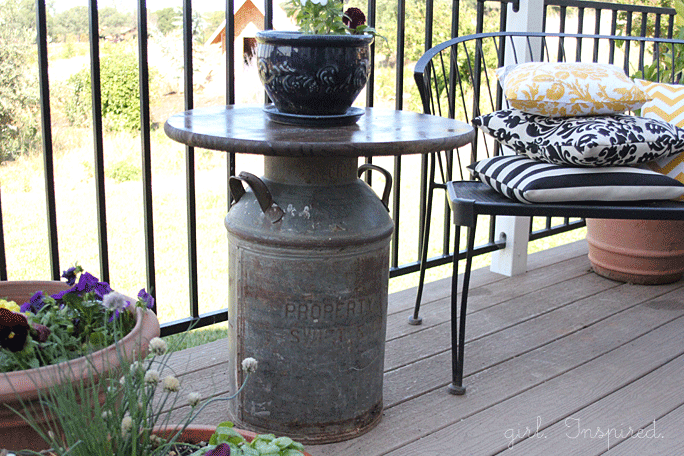 Antique Milk Can Side Table