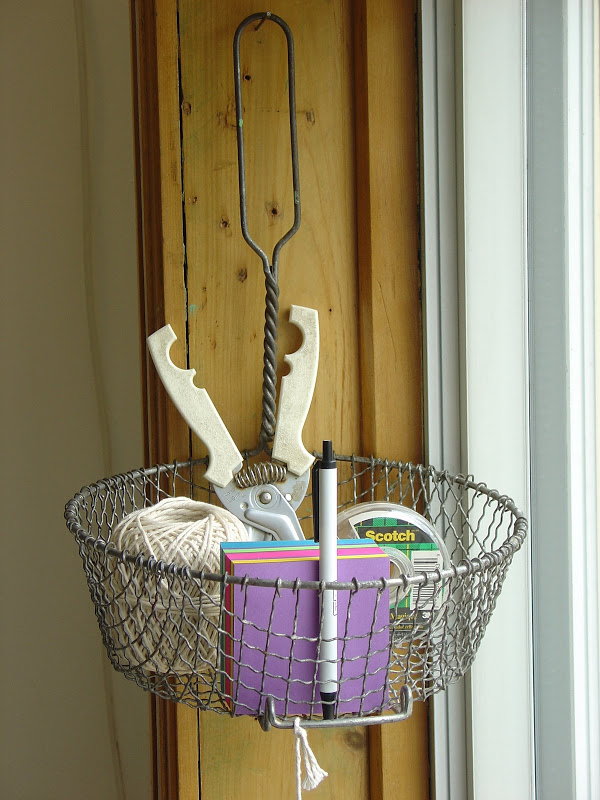 Basket Turned into Wall Storage