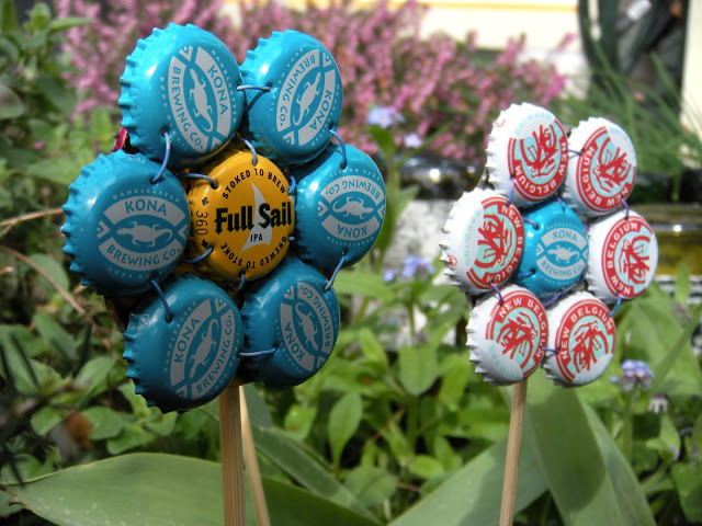 Colorful Flowers Made of Bottle Caps