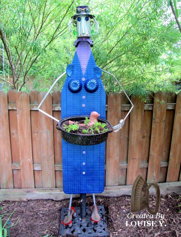 Ironing Board Garden Junk Art Woman