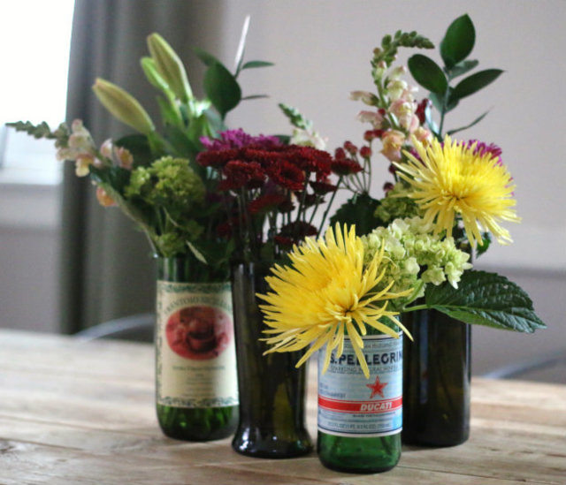 Recycle Bottles into Vases