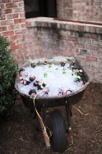 ice filled wheelbarrow