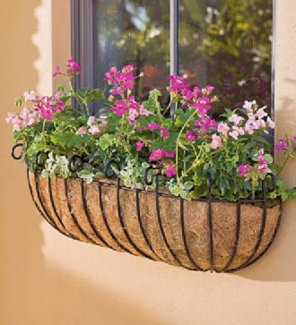 wrought iron window box planter
