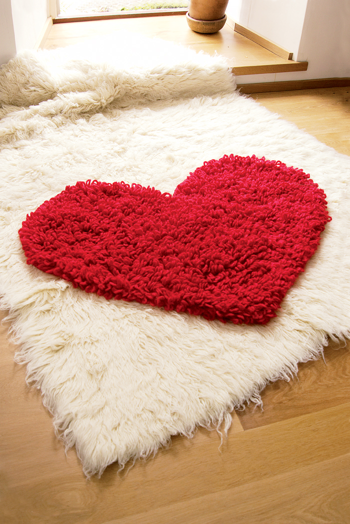 Crochet Heart Rug