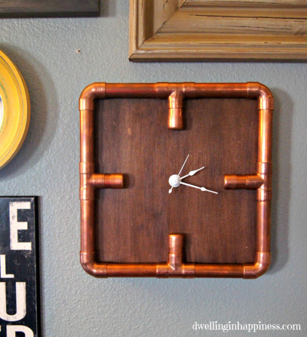 Industrial Copper Pipe Clock