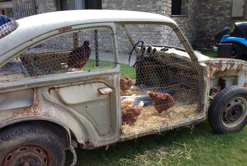 Upcycle a Junkyard Car into Chicken Coop
