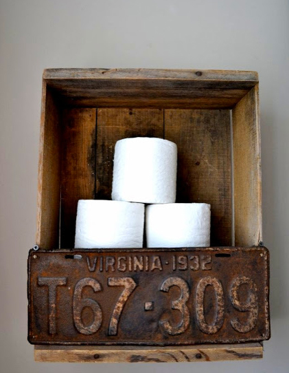 Wooden Crate Toilet Paper Storage Unit