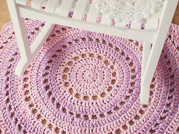 crochet mandala floor rug