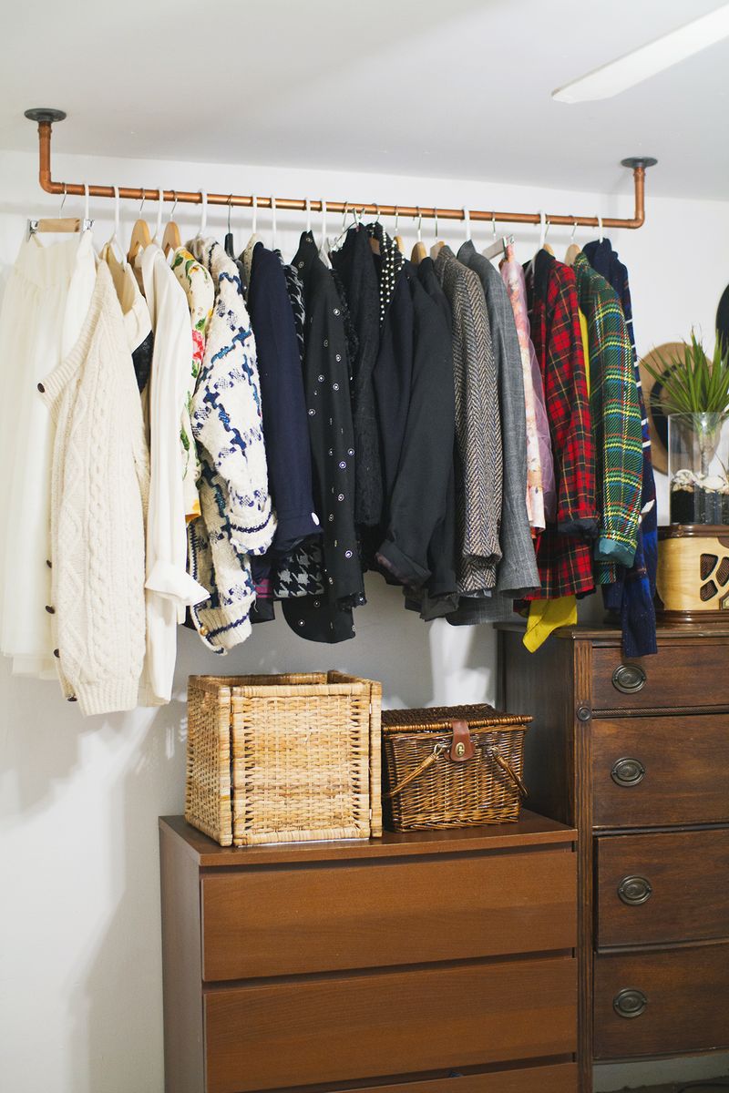 hanging copper pipe clothing rack