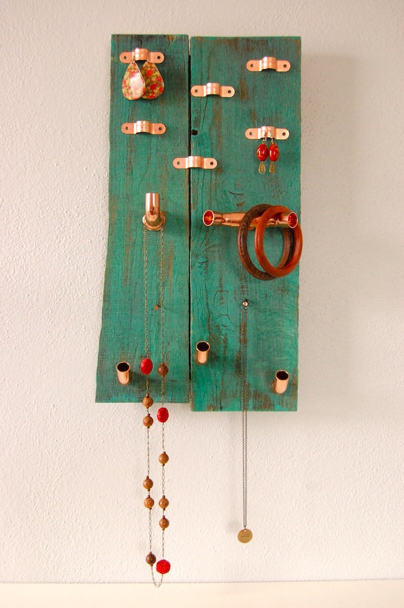 Pallet and Pipe Jewelry Holder
