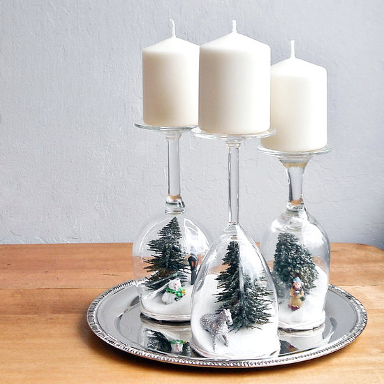 Christmas Candle Holder Snow Globes