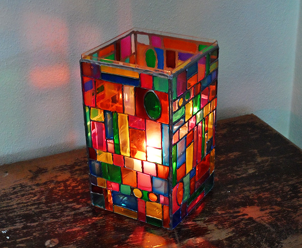 Faux Stained Glass Mosaic Luminary