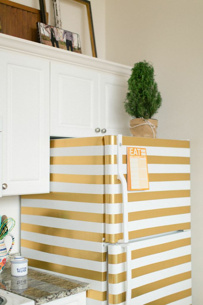 Decorate Your Fridge with Washi Tape or Spray Paint