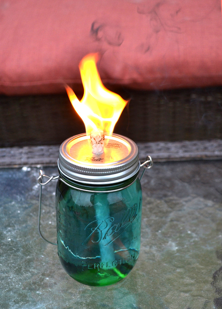 mason jar citronella torches