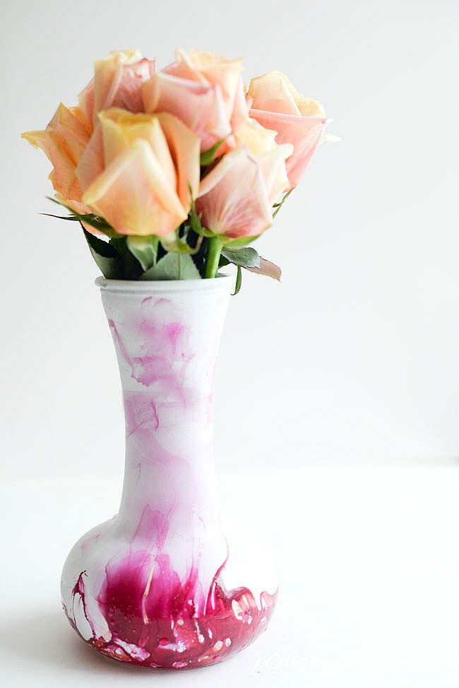 Nail Polish Marbled Vase