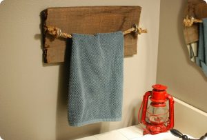 Rustic DIY Bathroom Towel Holder