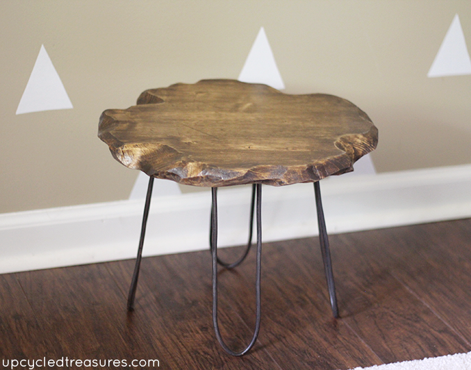 Small Rustic Stool with DIY Hairpin Style Legs