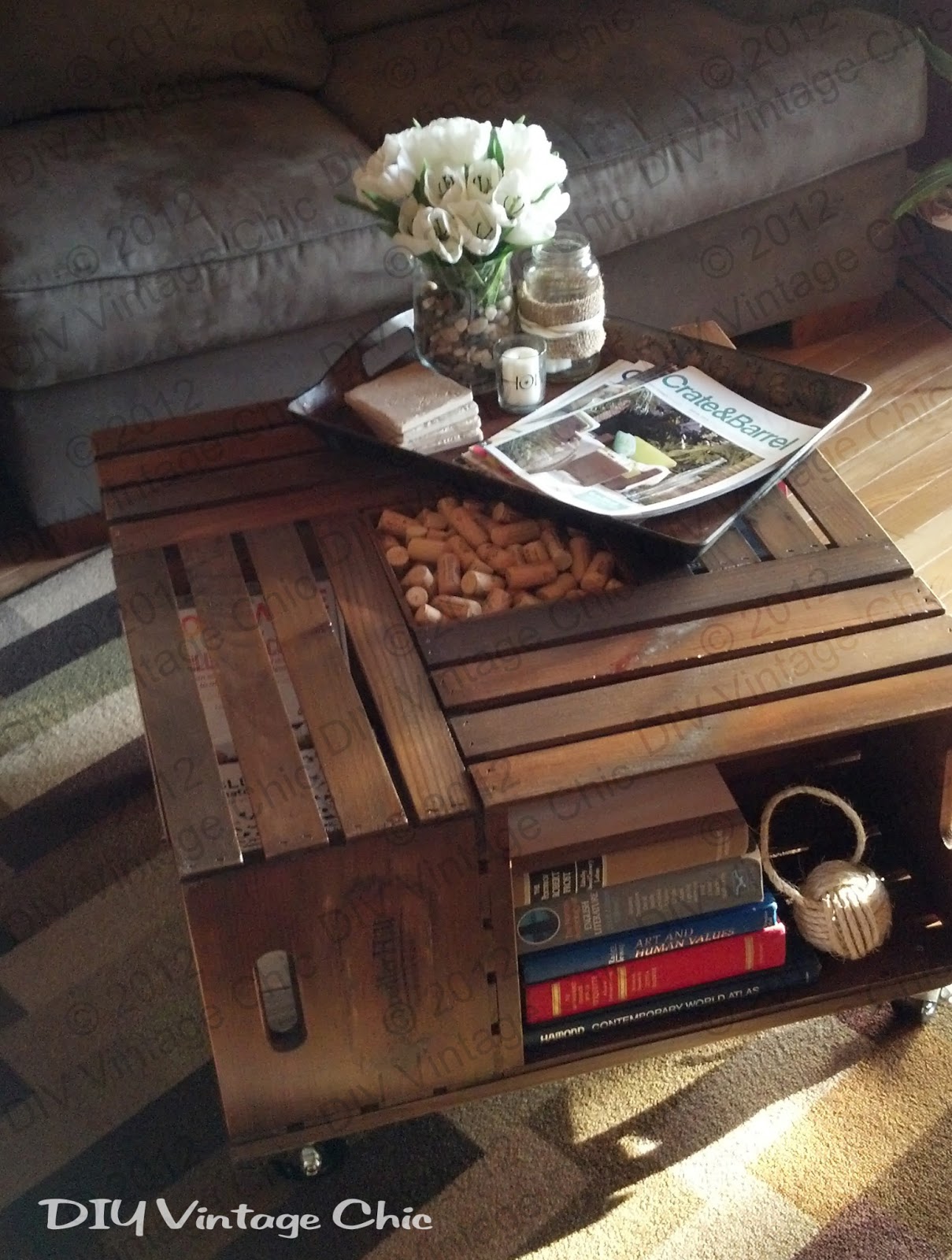 Wine crate coffee table