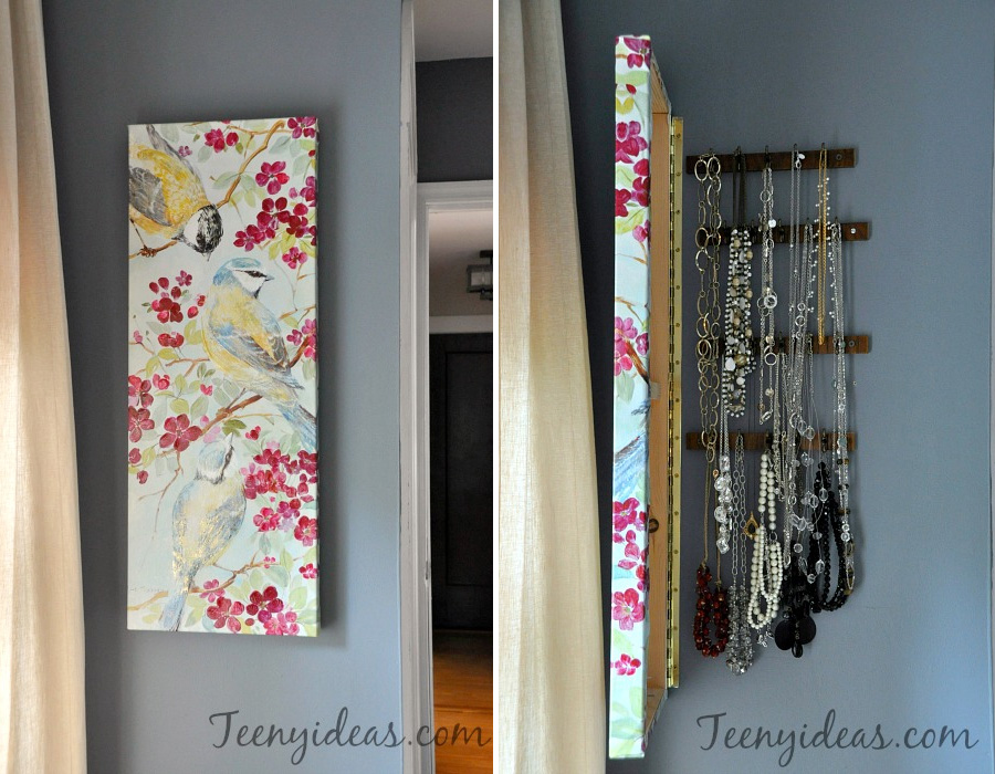 Wall Canvas with Hidden Jewelry Storage