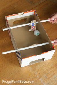 homemade foosball game