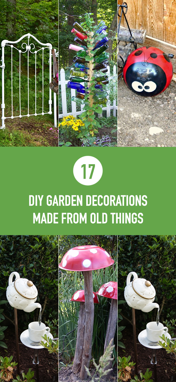 17 Amazing DIY Garden Decorations Made From Old Things