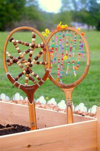 Tennis Racket Garden Art