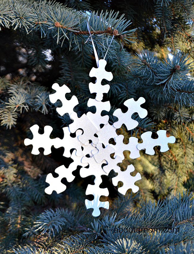 Puzzle Piece Snowflake Ornament