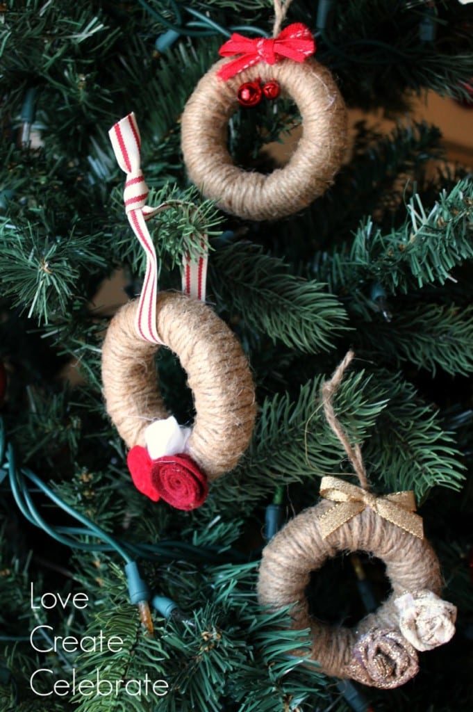 Jute String Mini Wreath Ornaments