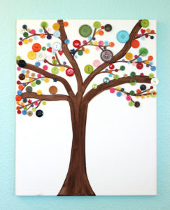 Button Tree Canvas Art