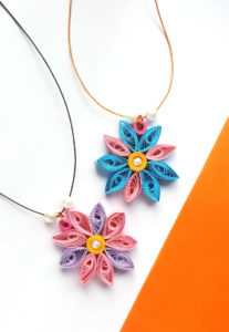 Paper Quilling Flower Pendant