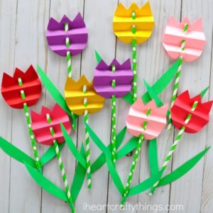 Paper Straw Tulips