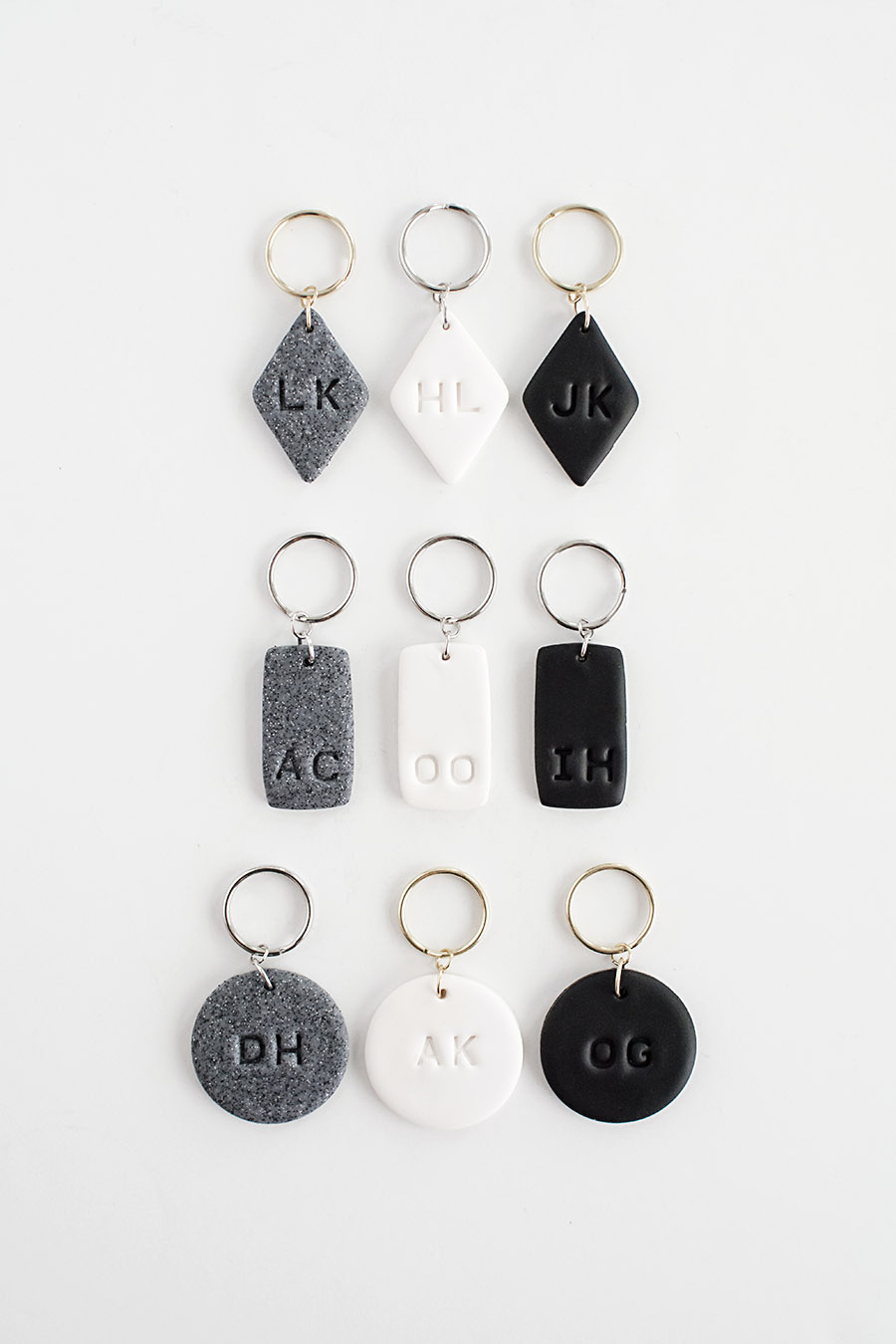 Monogram Clay Keychains