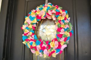 Colorful T-Shirt Scrap Wreath