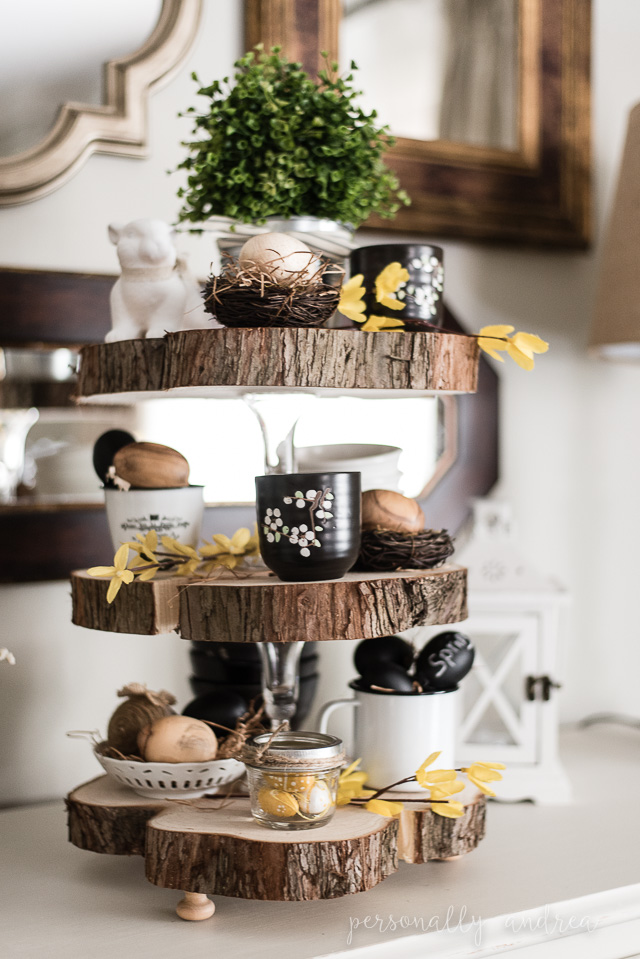 Rustic Three Tier Wood Slice Stand