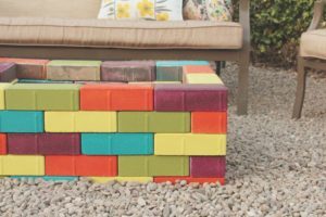 Colorful Backyard Fire Pit