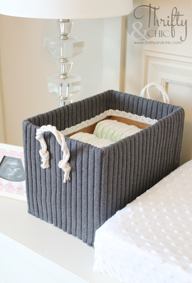 Cute Storage Boxes from Old Boxes and Sweaters