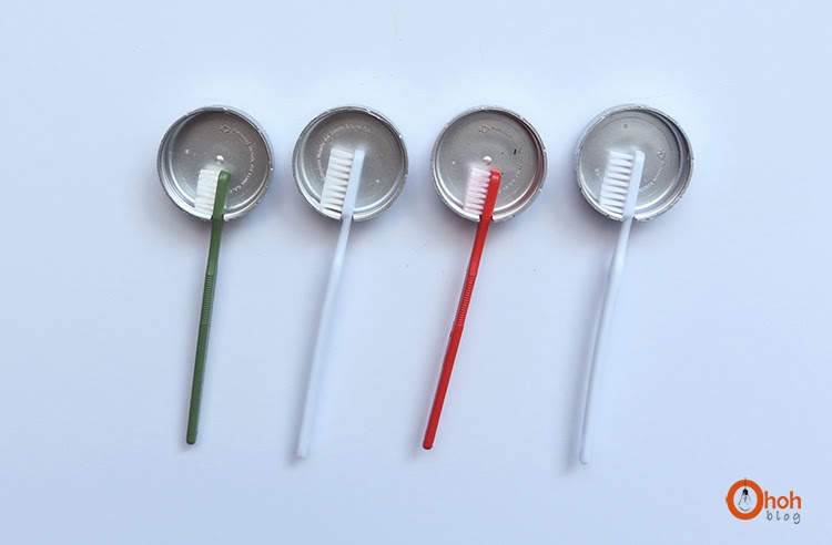 Simple Bottle Cap Toothbrush Holder