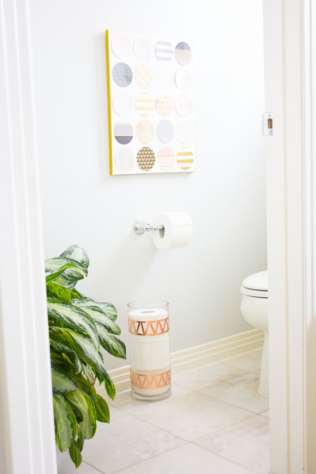 Toilet Paper Storage Using a Glass Vase