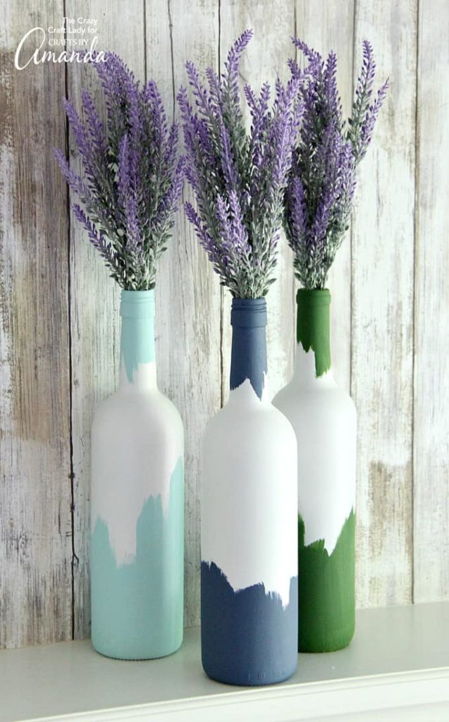 Abstract Painted Wine Bottles