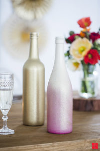 Ombre Wine Bottle Wedding Table Centerpieces